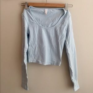 Light Blue American Apparel Crop-top